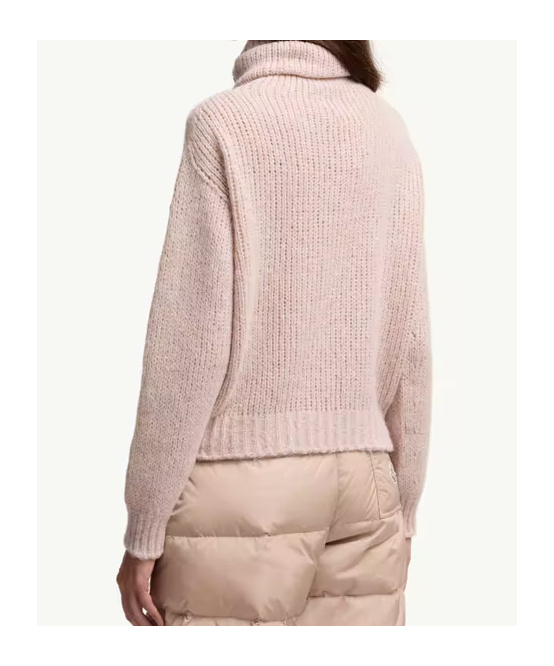 Moncler Alpaca Blend Turtleneck Sweater In Pink