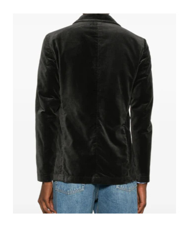 Aspesi Velvet Lapel Blazer In Black