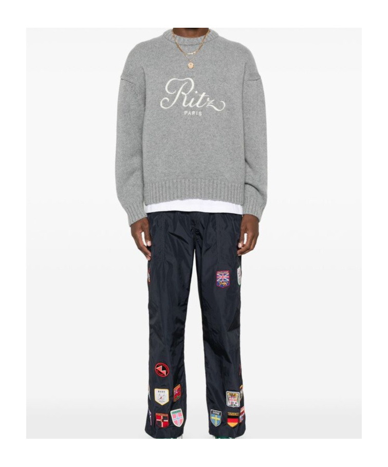 FRAME FRAME X RITZ PARIS LOGO EMBROIDERED KNIT JUMPER