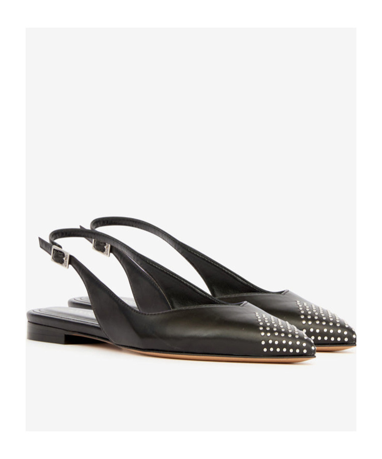 Isabel Marant Flat Sling Back Ballerina Shoes In Black