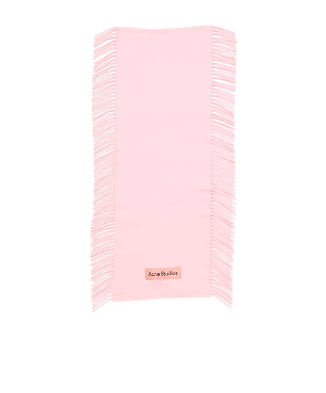 Acne Studios Fringe Wool Scarf In Pink