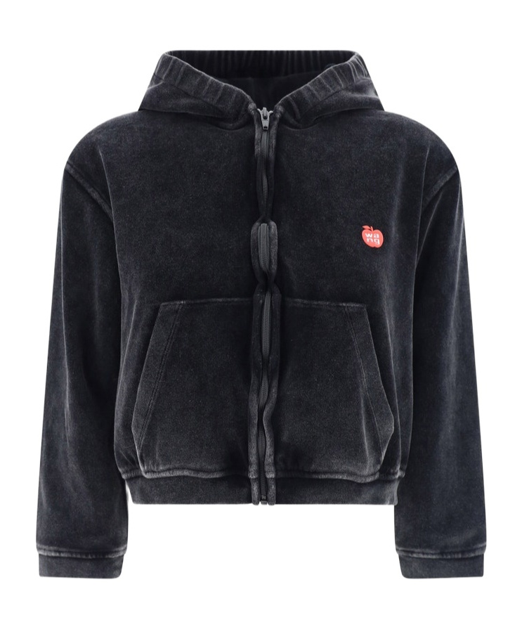 Alexander Wang T Zip-up Hoodie In Black