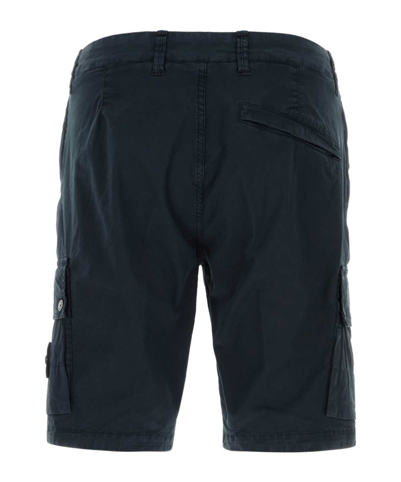 Stone Island Cotton Bermuda Shorts Featuring Cargo Pockets In Blue