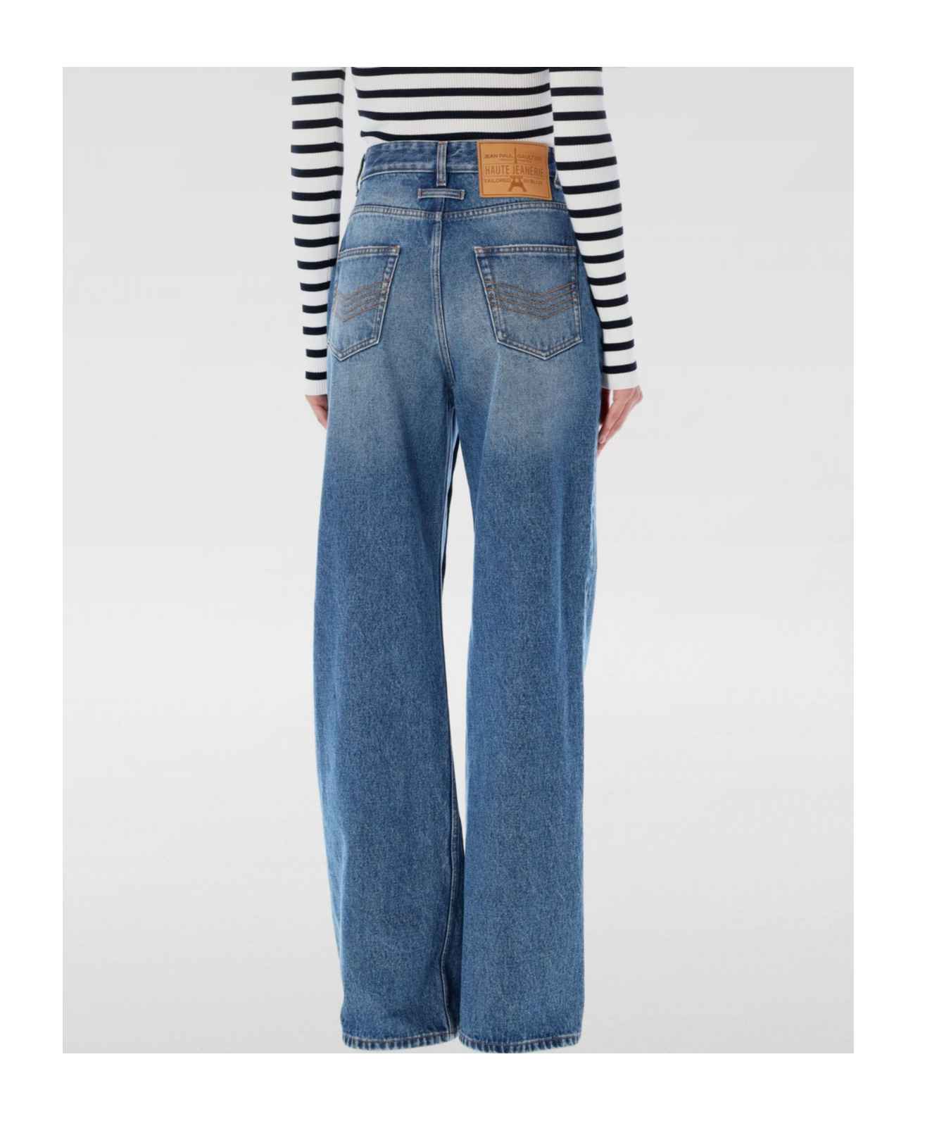 Shop Jean Paul Gaultier Button Jeans In Blue