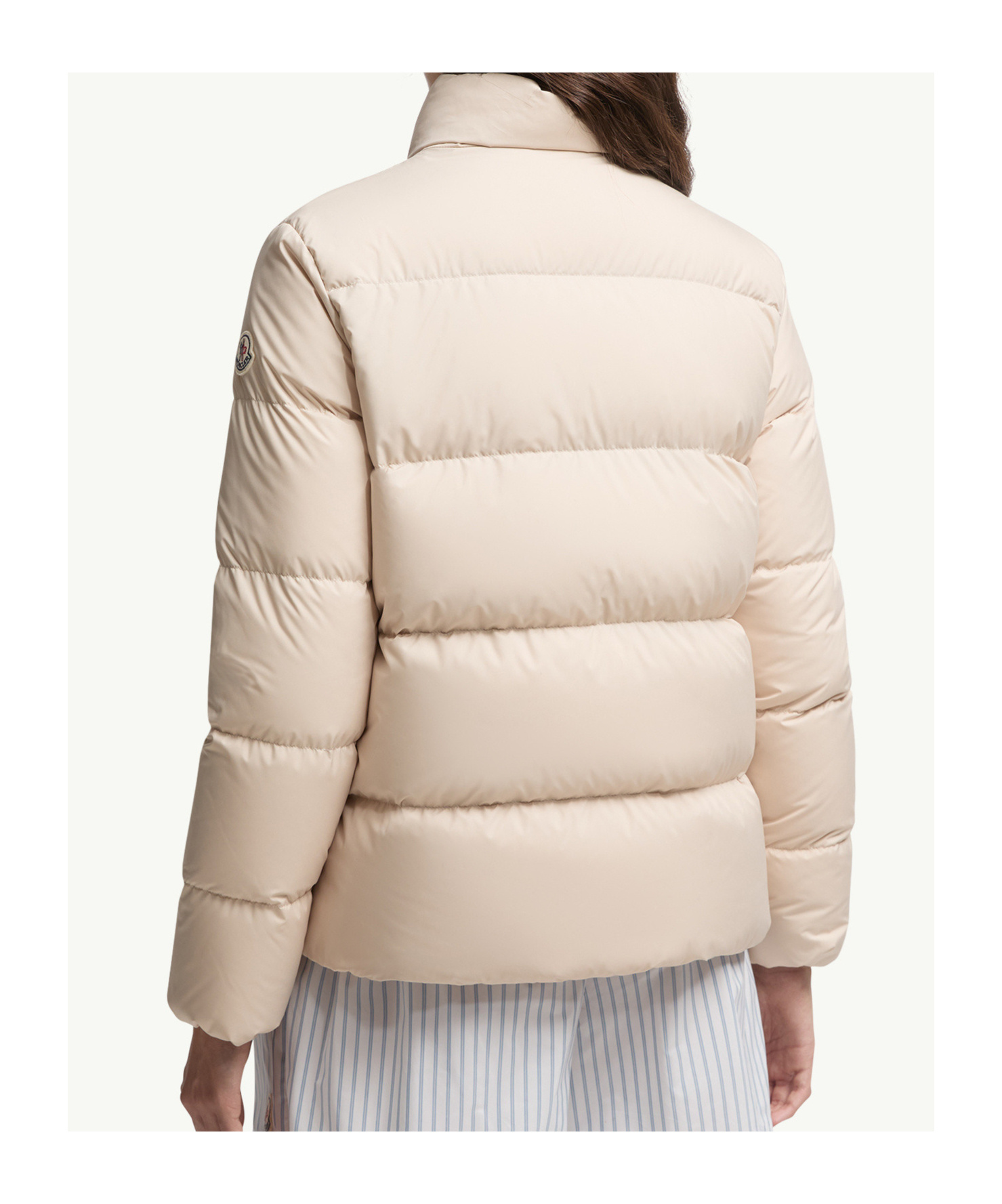 Moncler Mauzun Long-sleeved Down Jacket In Neutral