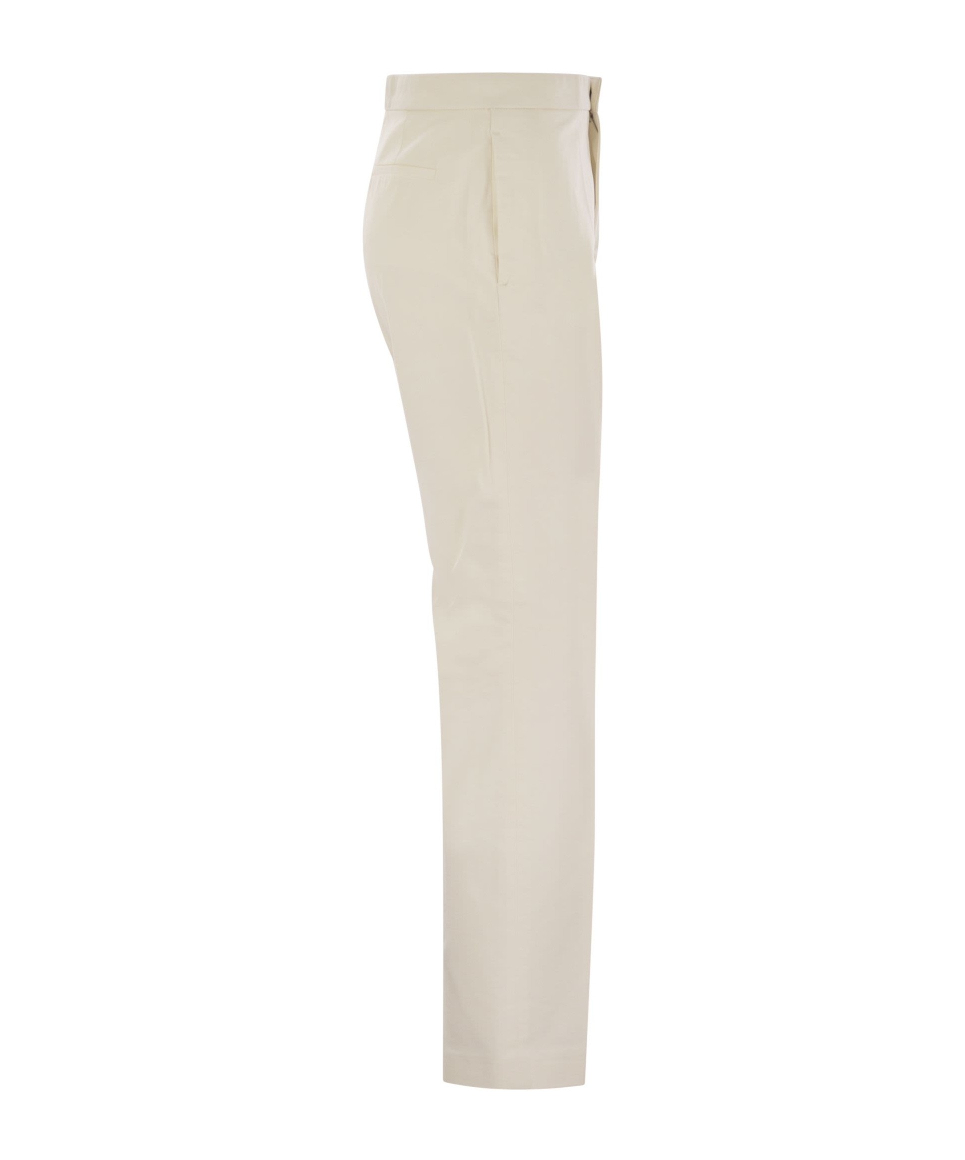Fabiana Filippi Cotton Gabardine Trousers In Nude