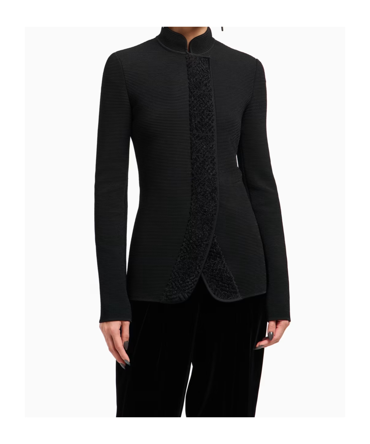 Giorgio Armani Long-sleeved Casual Jacket In Black