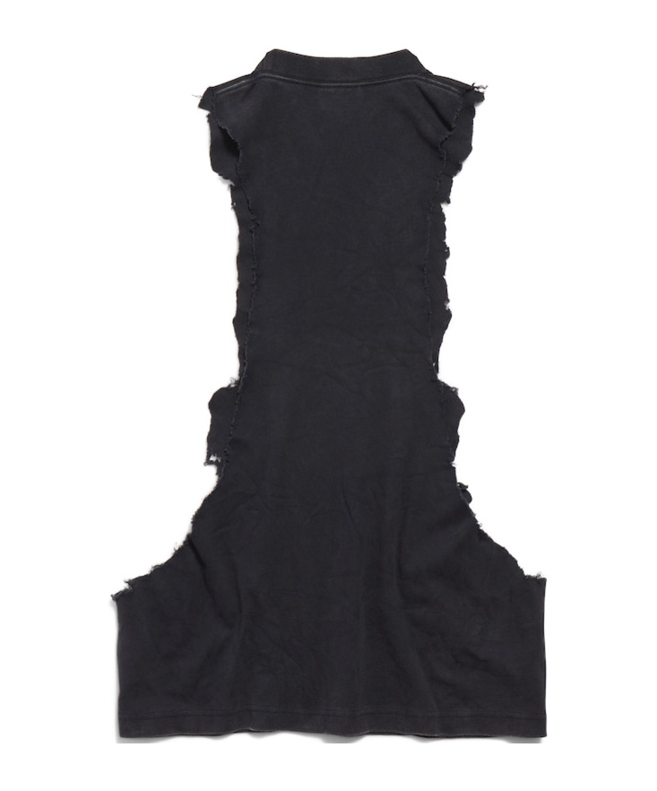 Balenciaga Men's Standard Ripped Tank Top In Black Faded In Black