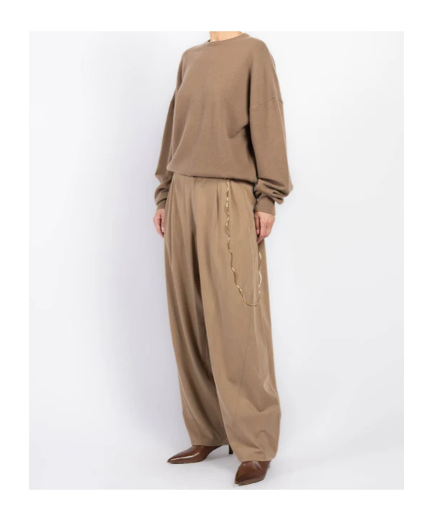 Darkpark Tailored Beige Trousers With Textured Finish In Brown