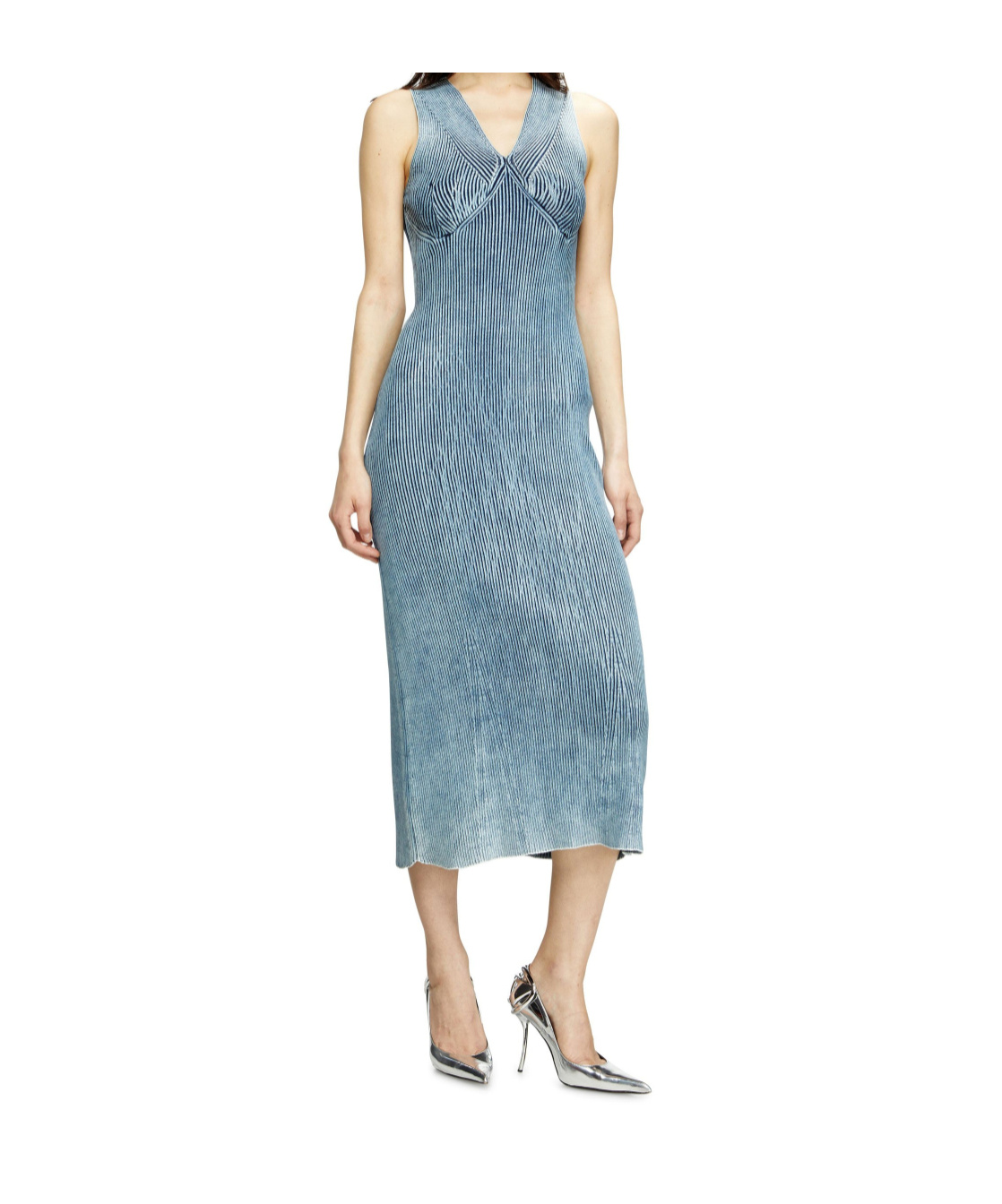Diesel M-milong Midi Dress In Blue