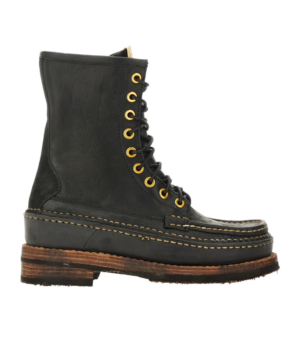 Visvim Grizzly Camper Hi-folk Boot In Black