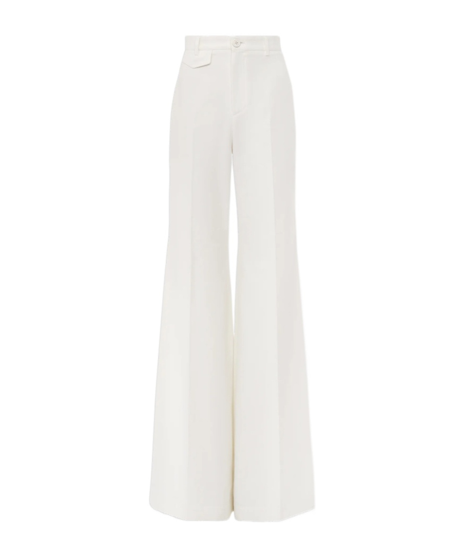 Chloé Chloe Flared-leg Canvas Trousers In White