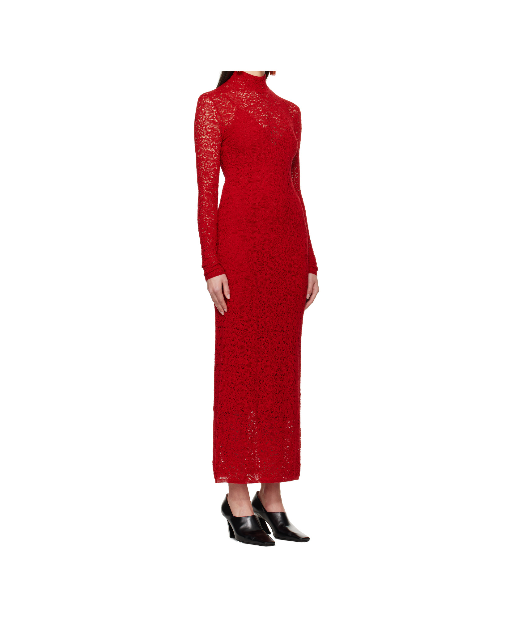 Gabriela Hearst Lethe Pointelle Knit Maxi Dress In Scarlet Red Virgin Wool Silk In Red