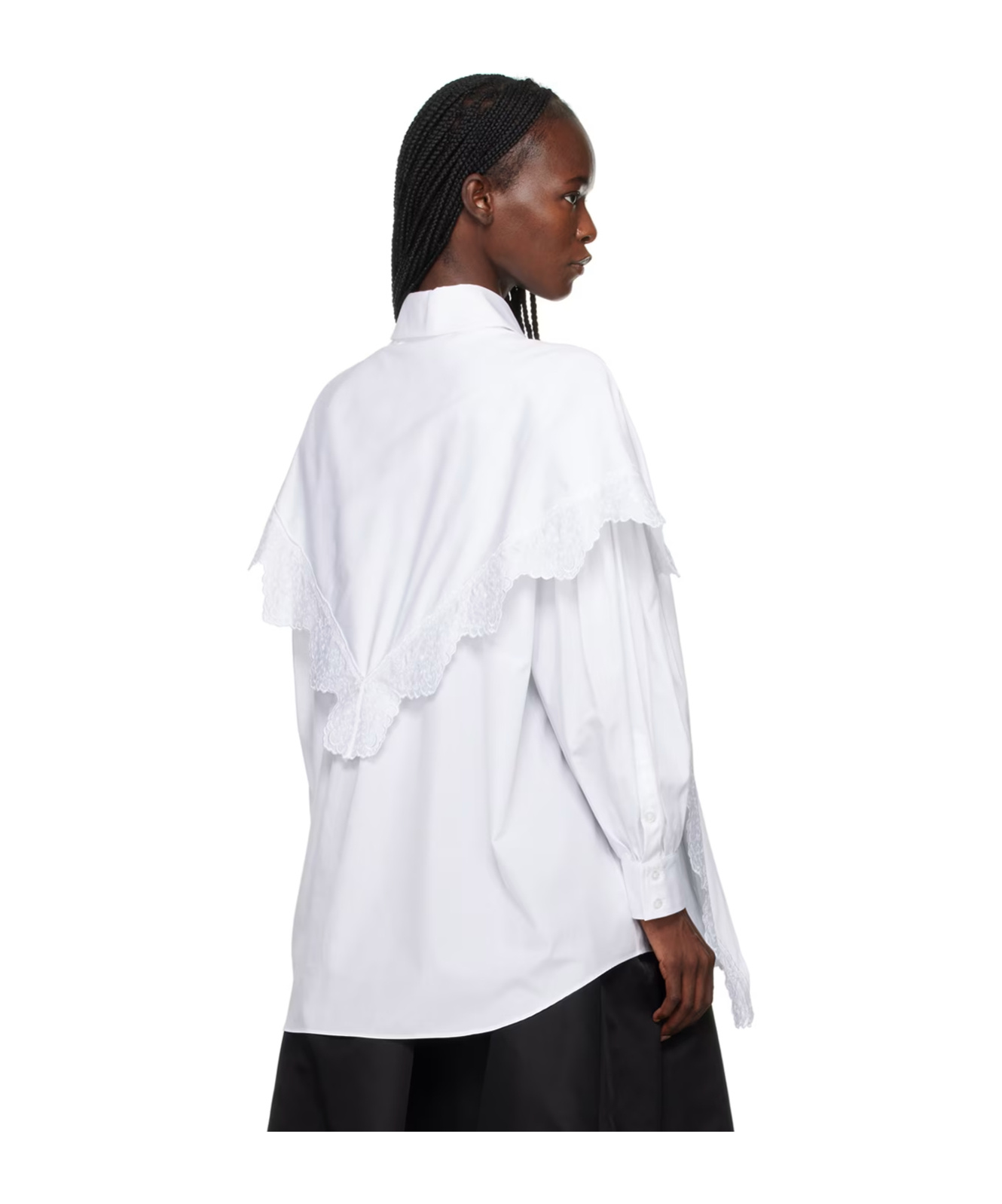 Simone Rocha White Pointed Collar Shirt In White