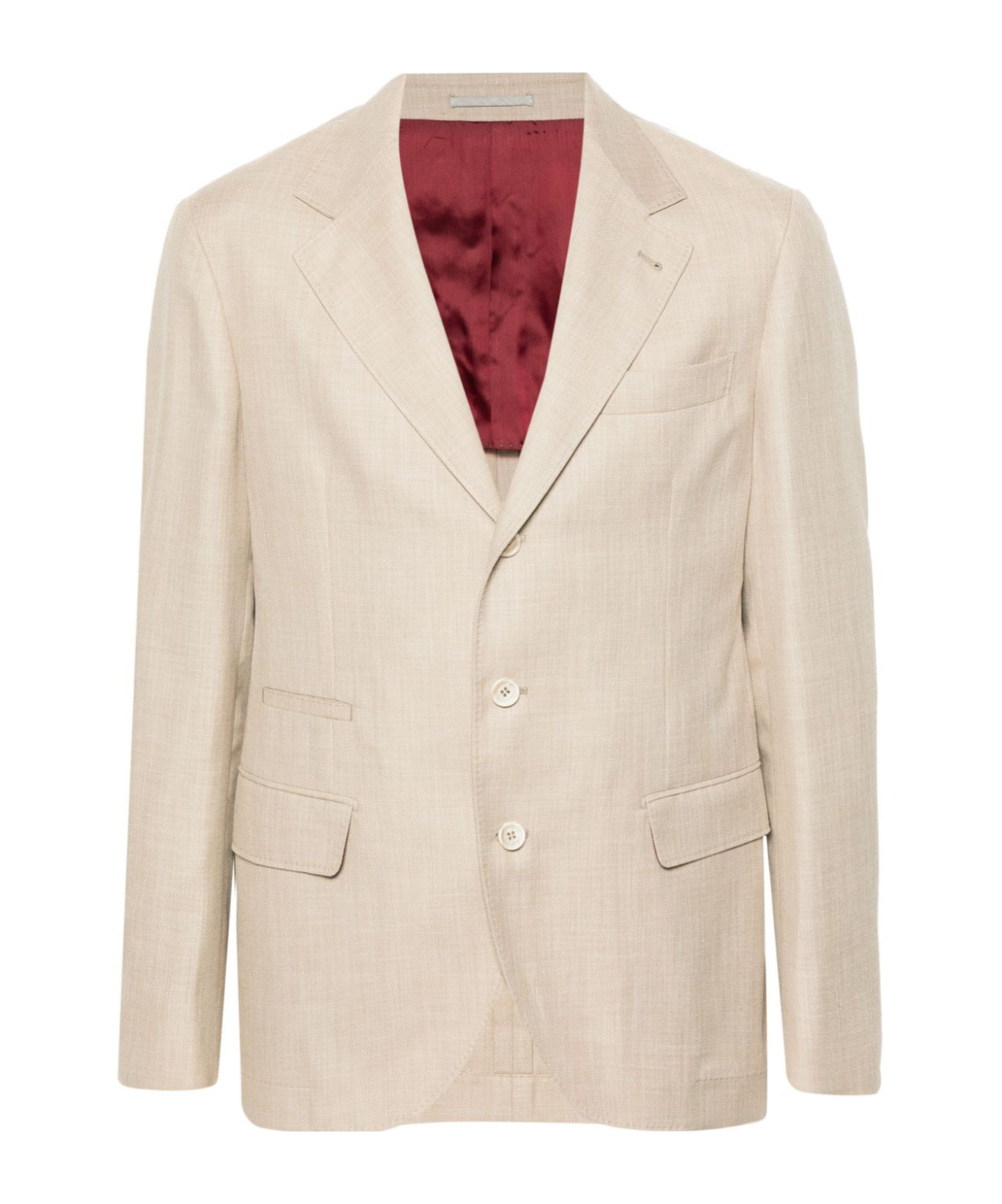 Shop Brunello Cucinelli Mélange-effect Single-breasted Blazer In Nude
