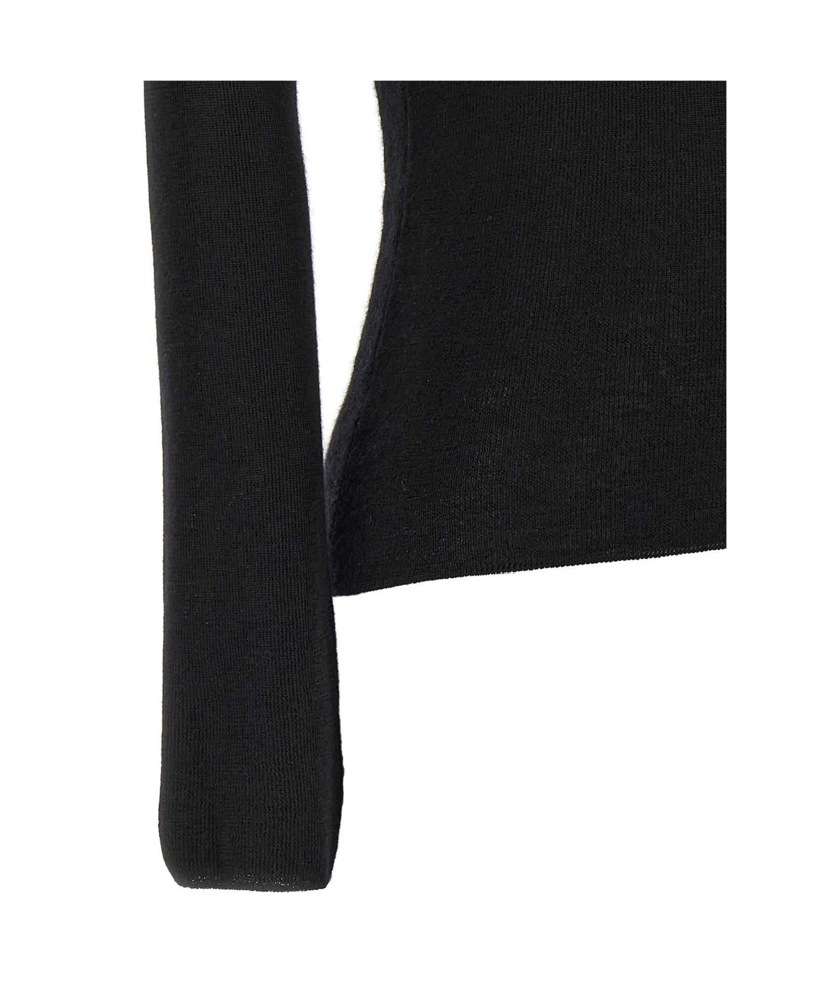 Tom Ford Turtleneck Long-sleeve Fine Cashmere-silk Top In Black