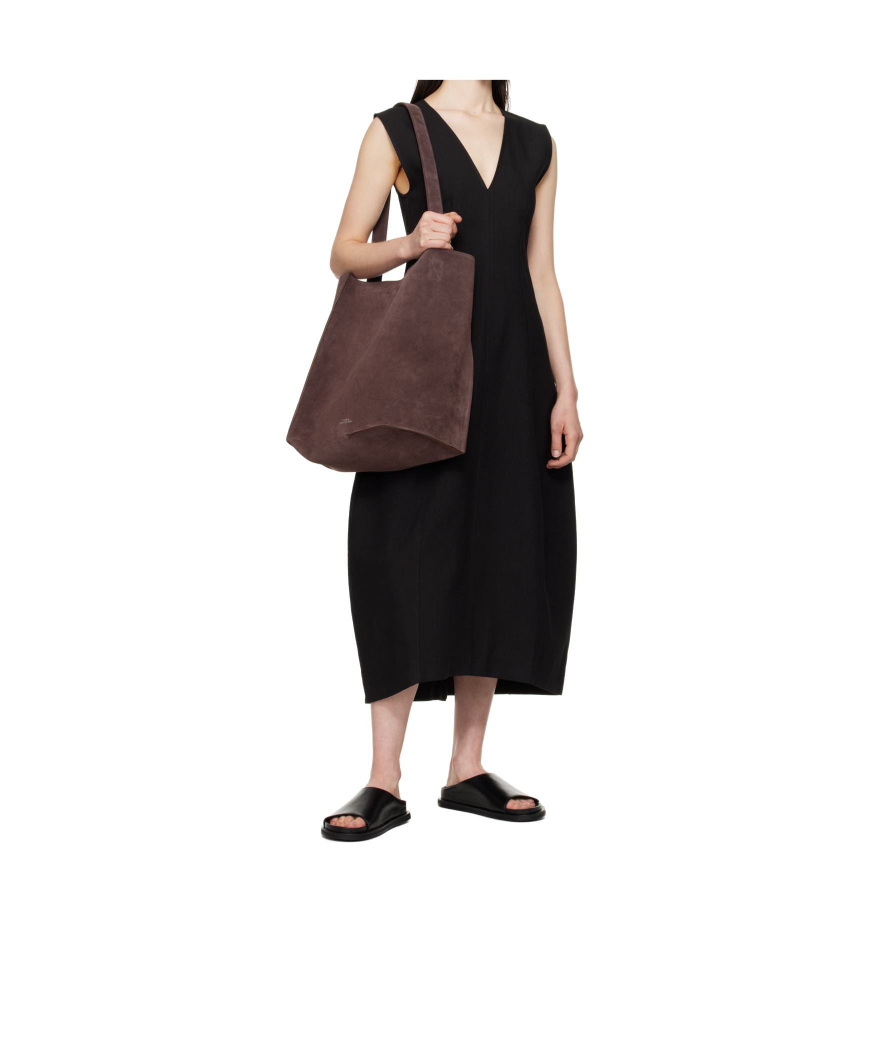 Studio Nicholson Suede Shoulder Bag In Brown