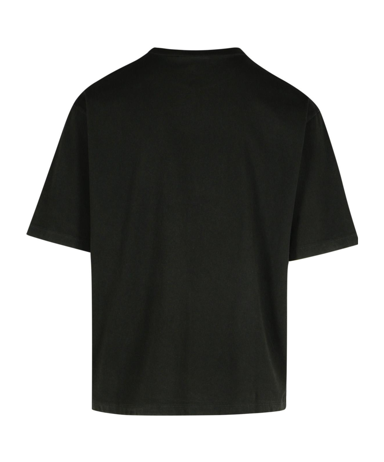 Dsquared2 Loose Fit Black T-shirt With Spray-dyed Finish And Bold Print In Black