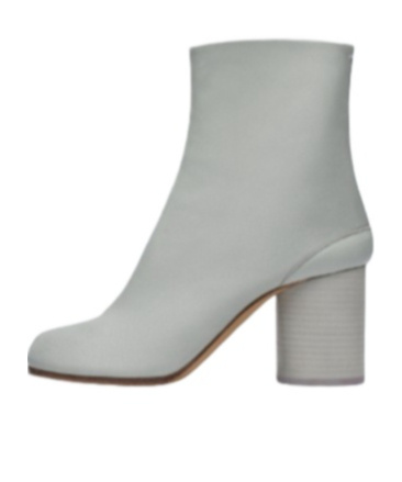 Maison Margiela Tabi 80mm Leather Ankle Boots In Gray