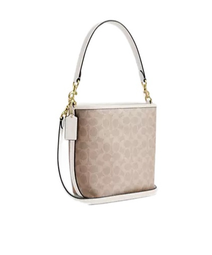 Coach City's Iconic Canvas Shoulder Bag In Nude