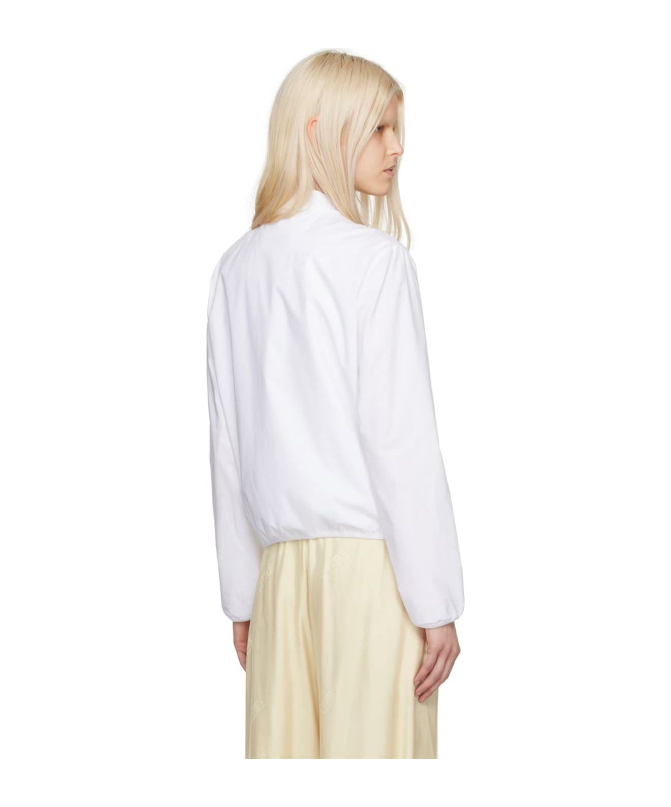Shop Mm6 Maison Margiela Graphic-print Bomber Jacket In White