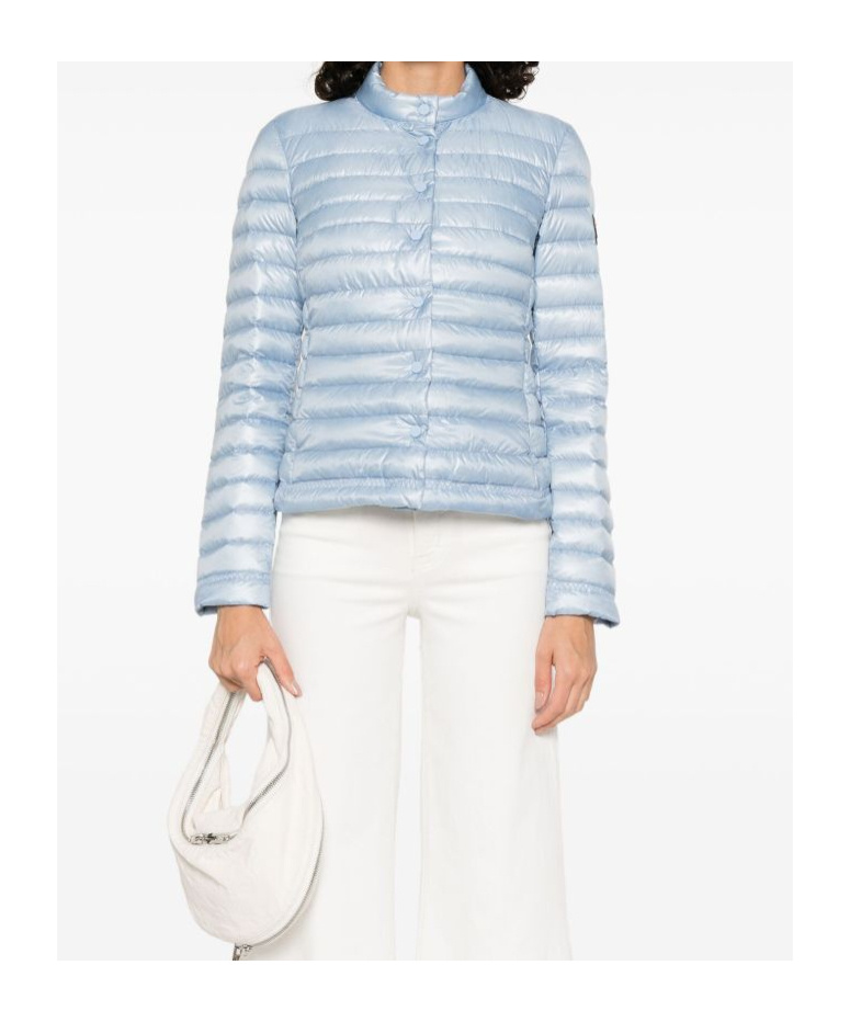 Peuterey Quilted Silver Jacket With Stand-up Collar
