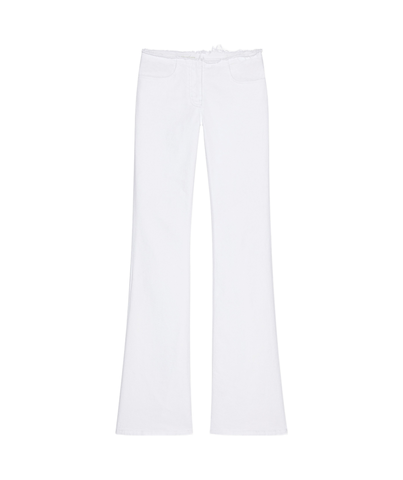 Givenchy Raw-cut Detail Low-rise Flared Jeans In White