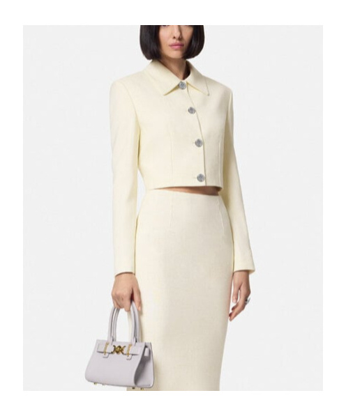 Versace Medusa Head Cropped Jacket In White