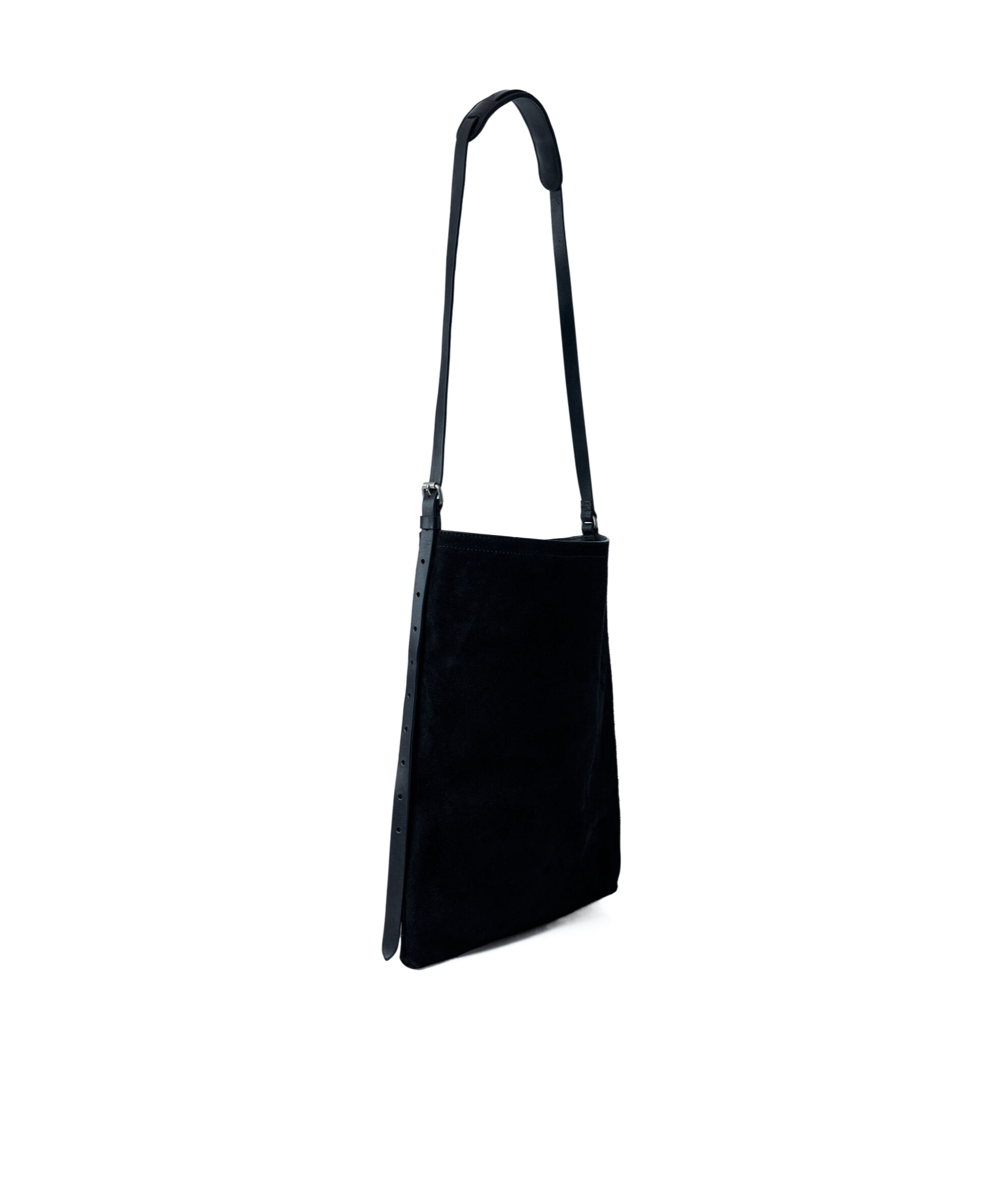 Dries Van Noten Men Suede Shoulder Bag In Black