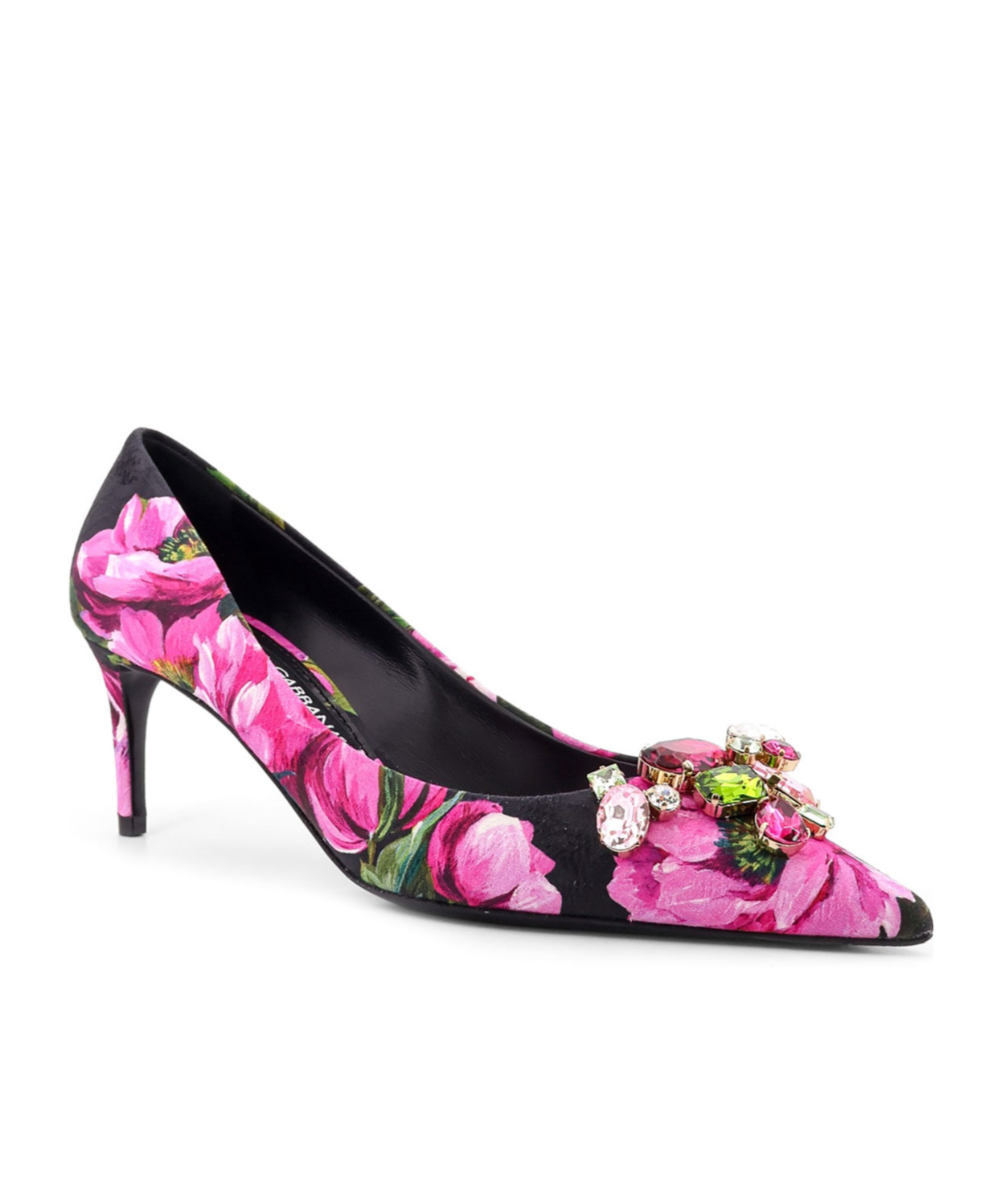 Dolce & Gabbana Bellucci 70 Crystal Embellished Floral Pumps In Multicolor