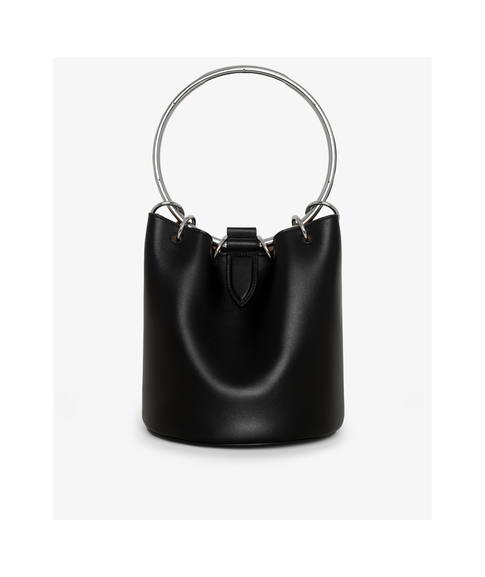 Shop Alaïa Medium Ring Leather Bucket Bag In Black