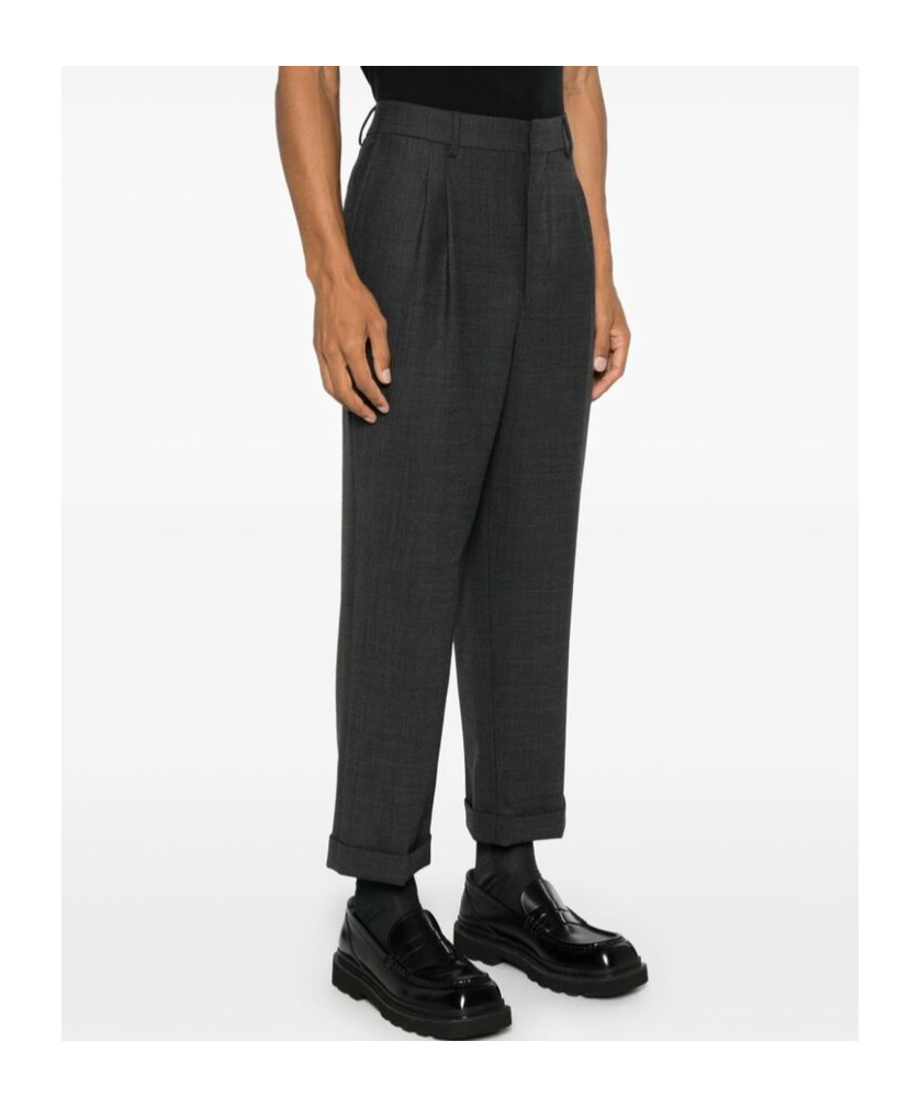 AMI ALEXANDRE MATTIUSSI AMI PARIS PLEATED TAPERED-LEG TROUSERS