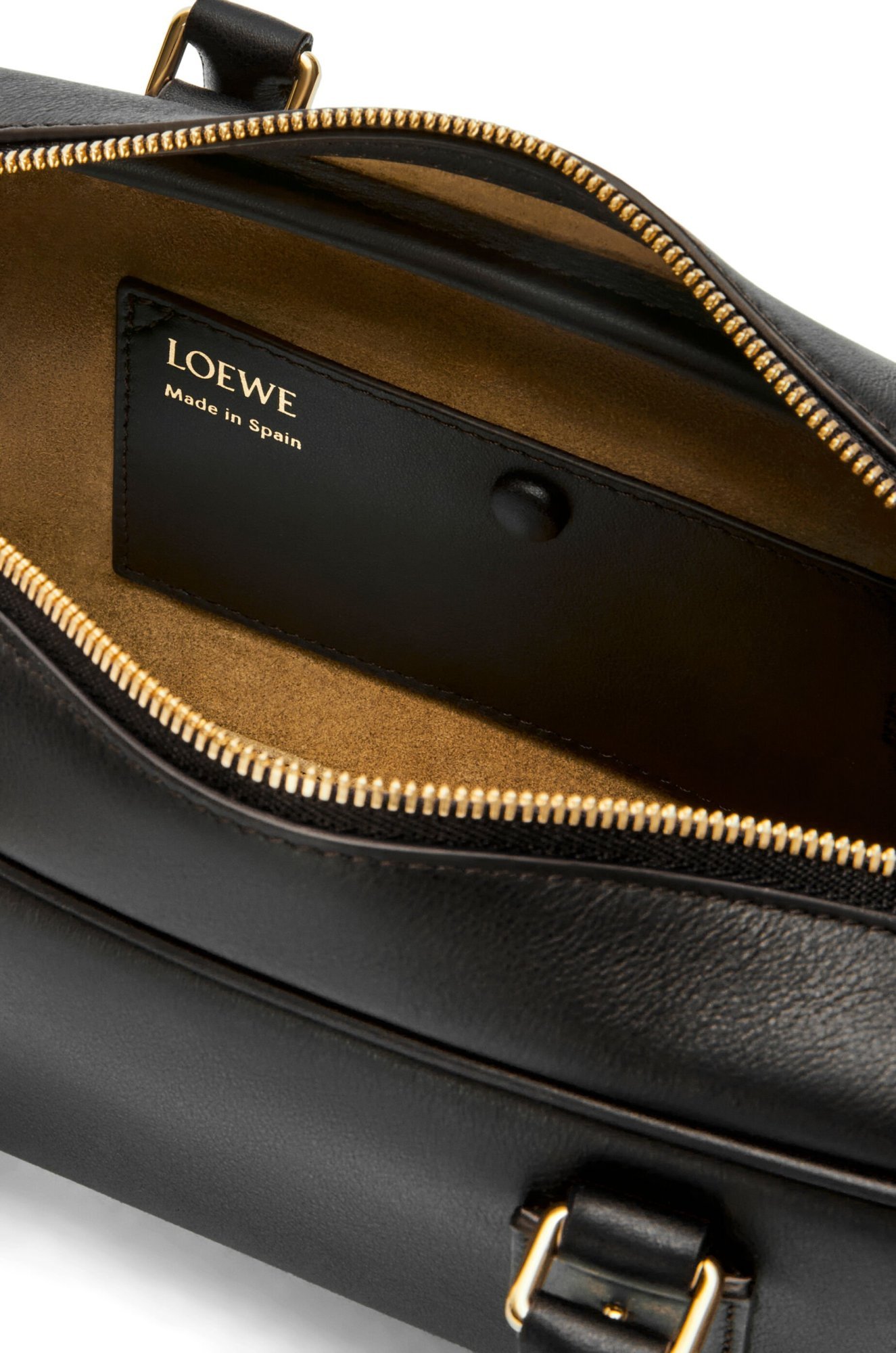 Loewe Mini Puzzle Leather Shoulder Bag In Black