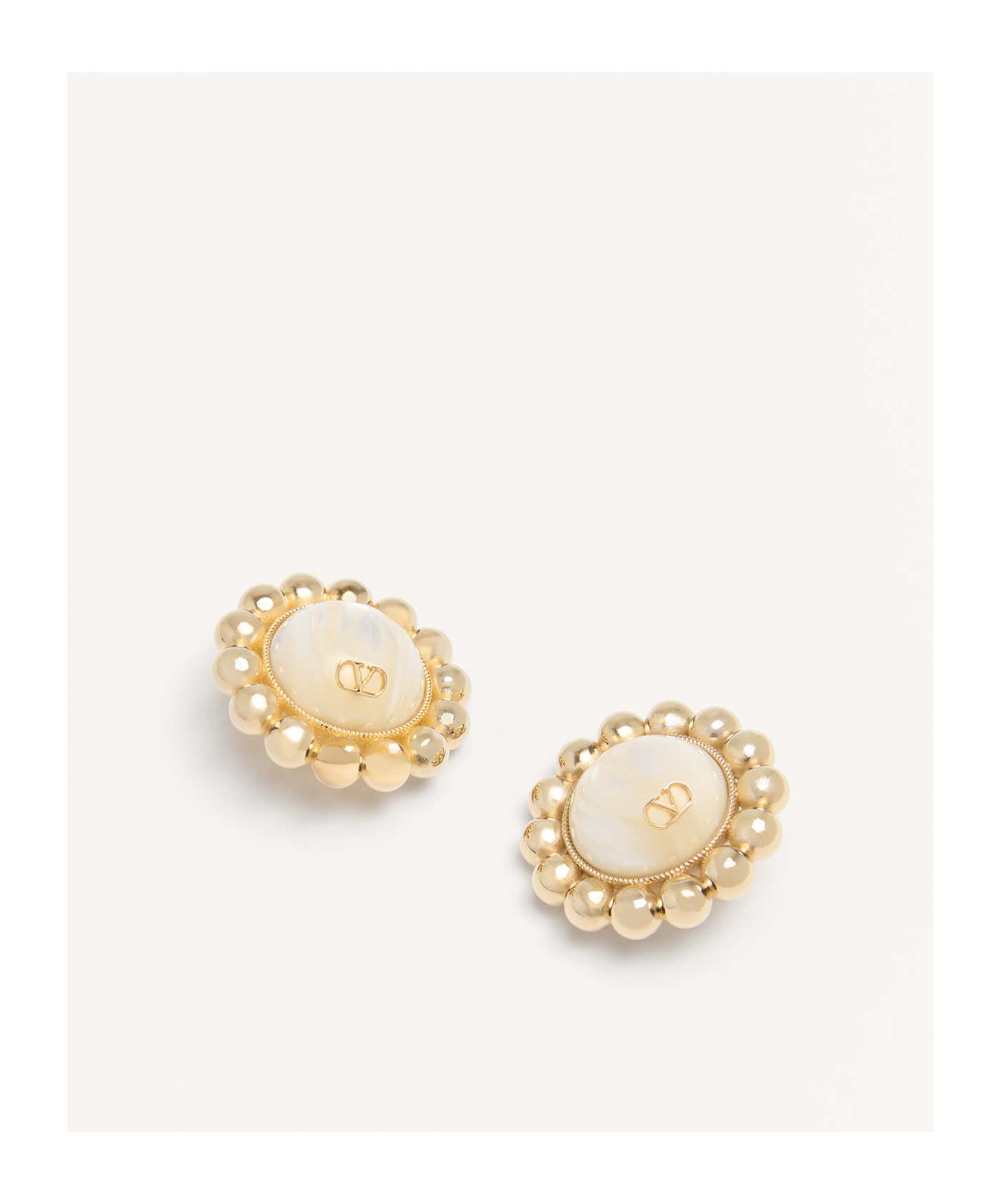 Valentino Logo Earrings In Yellow