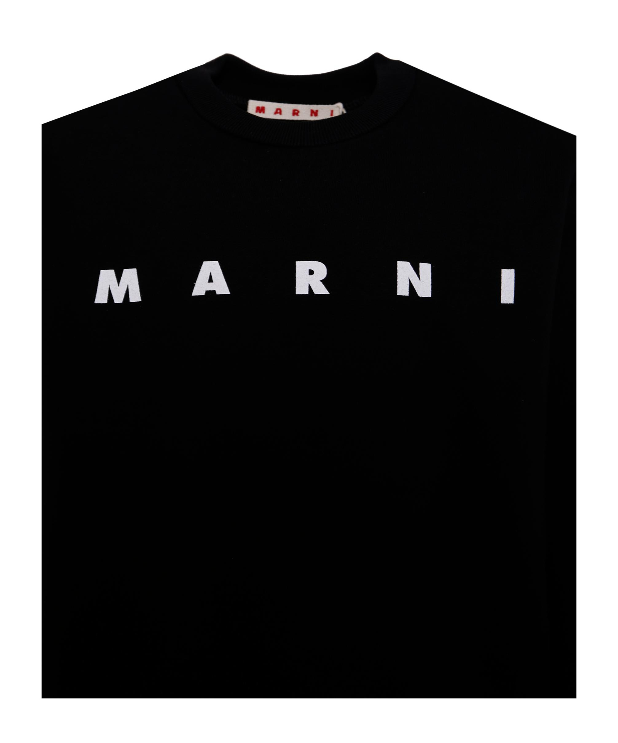 Marni Kids Logo-printed Crewneck Sweatshirt In Black