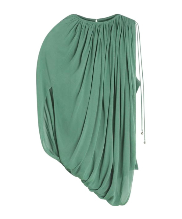 Lanvin Draped Jersey Top In Green