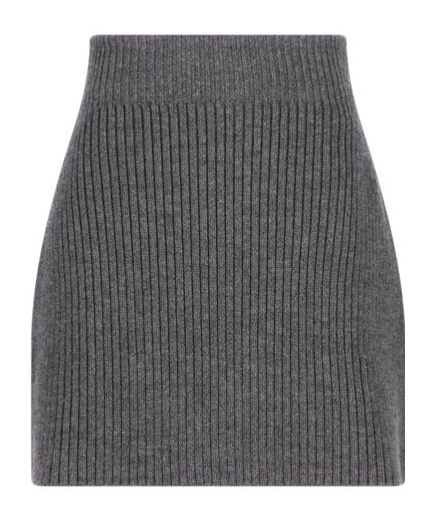Givenchy Ribbed-knit Mini Skirt In Gray