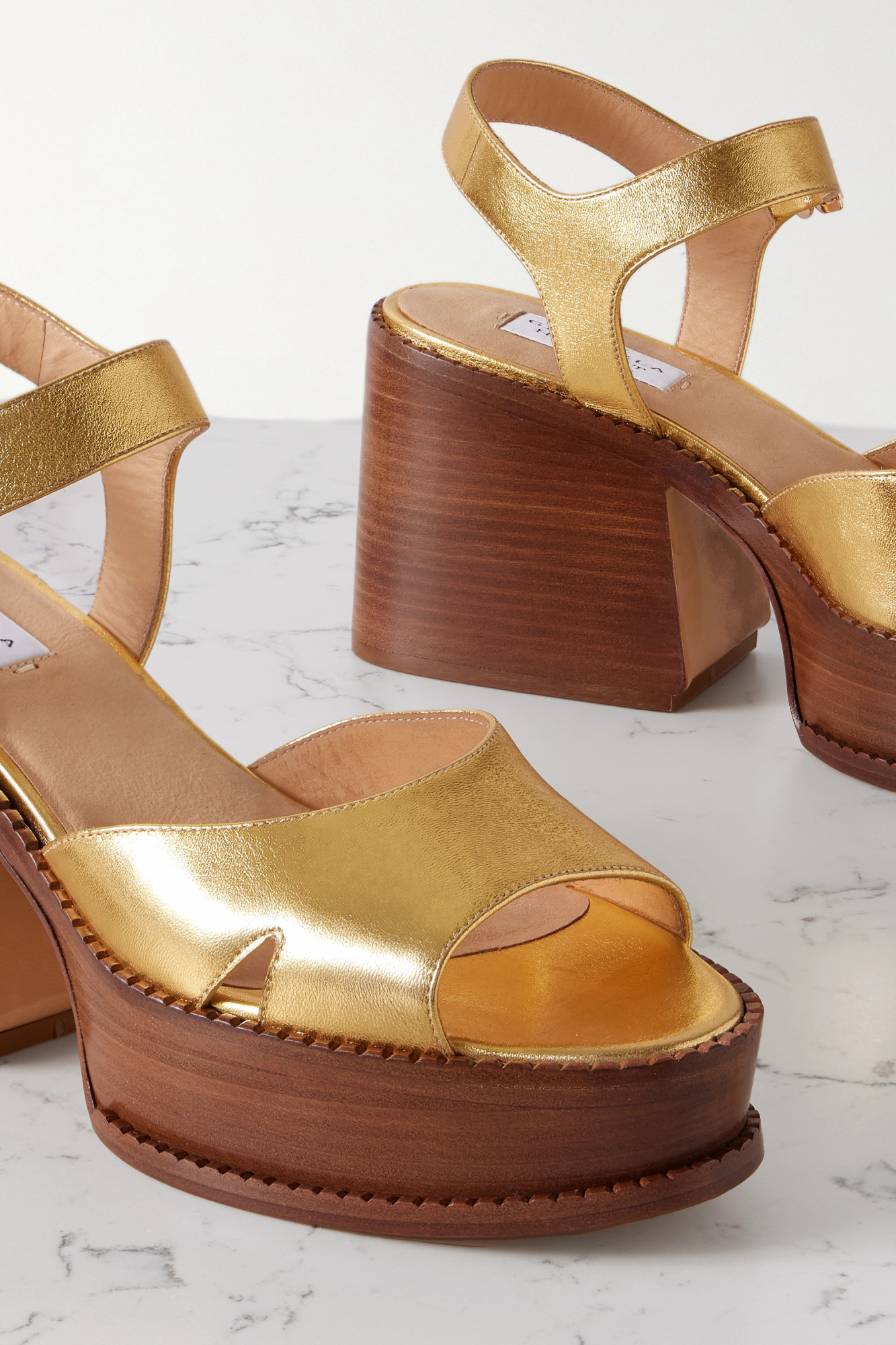 Gabriela Hearst Zuri Platform High-heeled Sandals In Brown