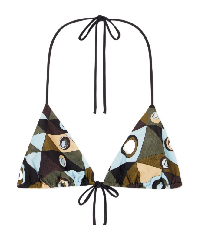 PUCCI PRINTED TRIANGLE BIKINI TOP