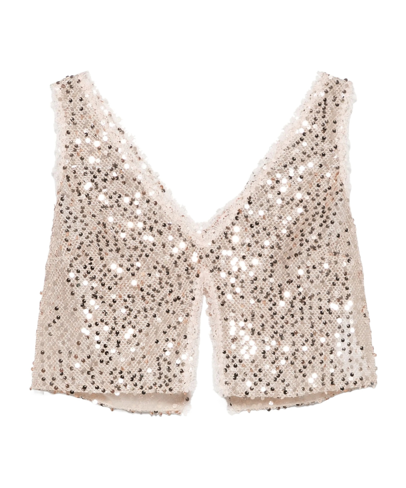 Ermanno Scervino Top Full Paillettes Tank Top In Nude