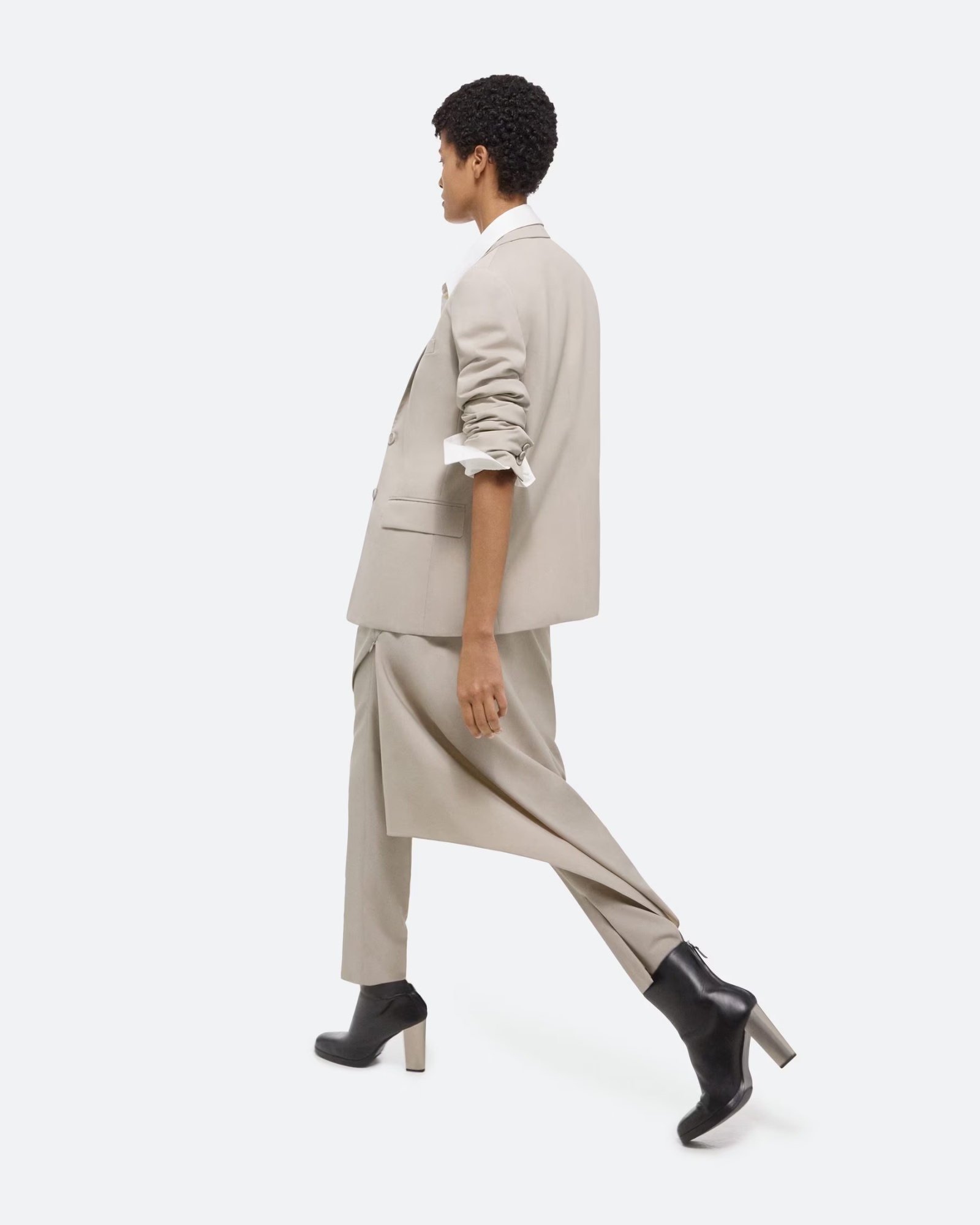 Helmut Lang Virgin Wool Blazer In White