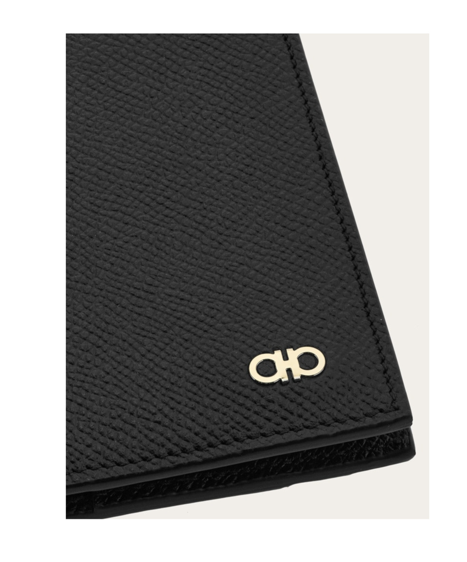 Shop Ferragamo Salvatore Mini Gancini Logo Bif-fold Wallet In Black