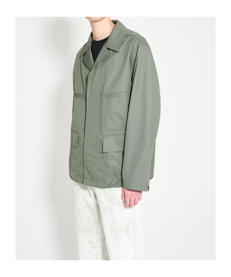 Lemaire Cotton Blend Multipocket Overshirt In Gray
