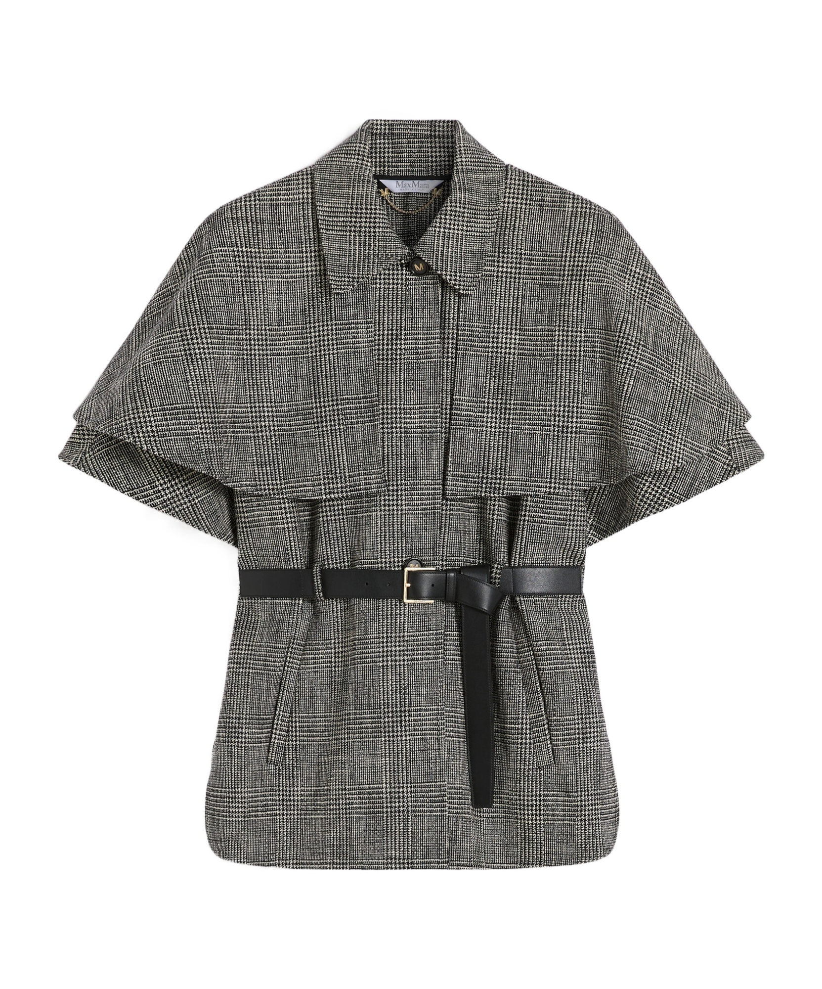 Max Mara Short Cape In Gray