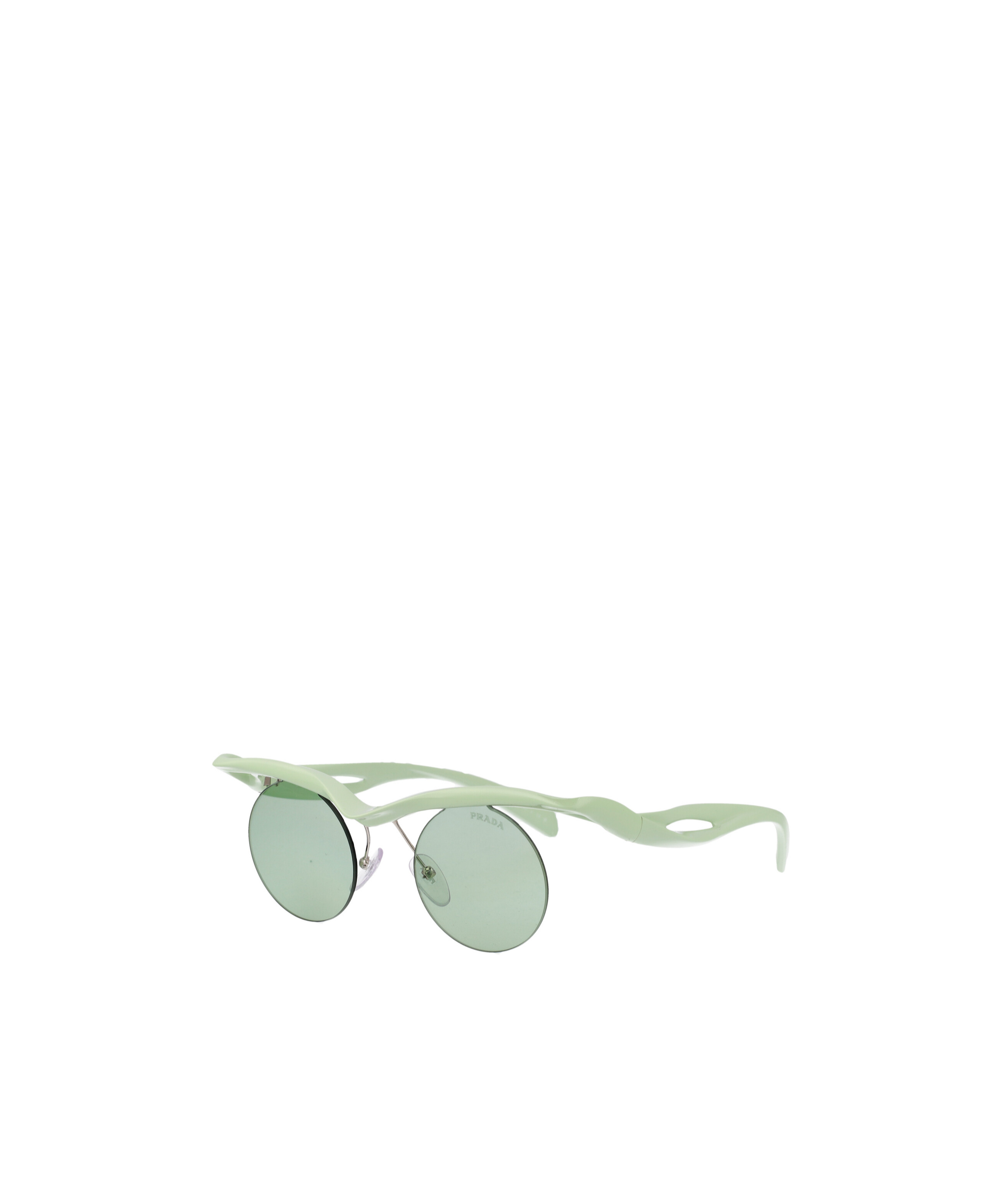 Shop Prada Round-frame Sunglasses In Green