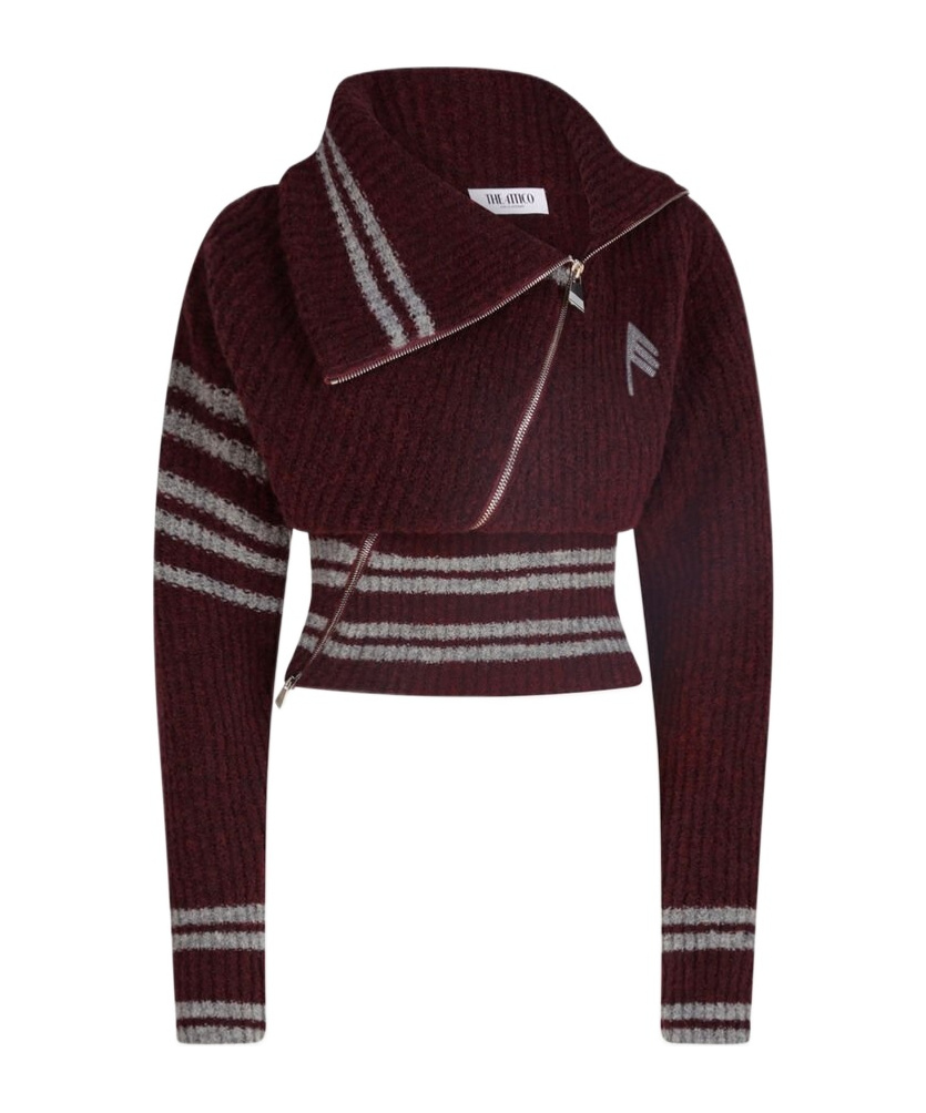 Attico Cardigan Burgundy In Burgundy