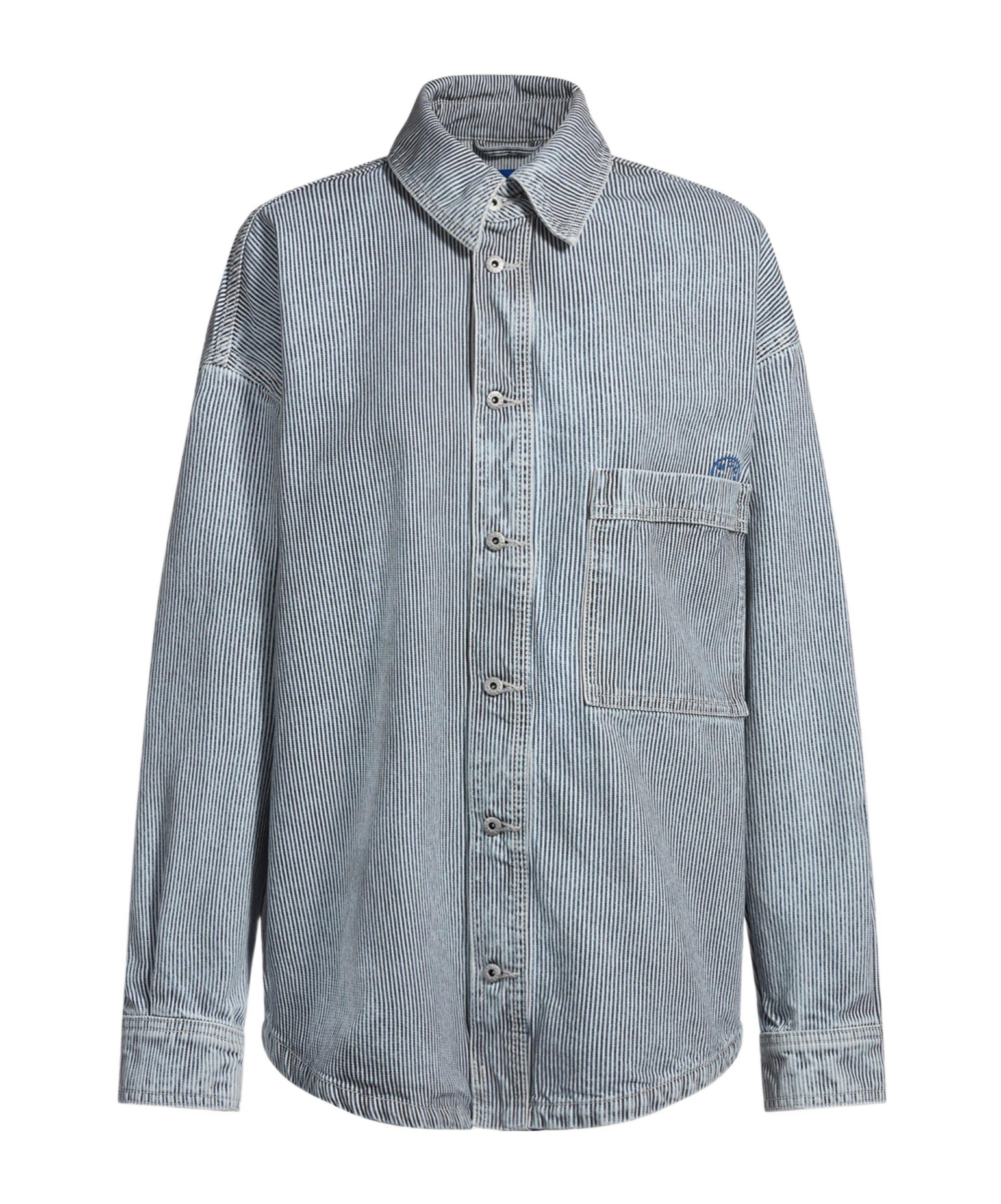 Hugo Boss Toned Verticalstripe Longsleeve Shirt In Blue