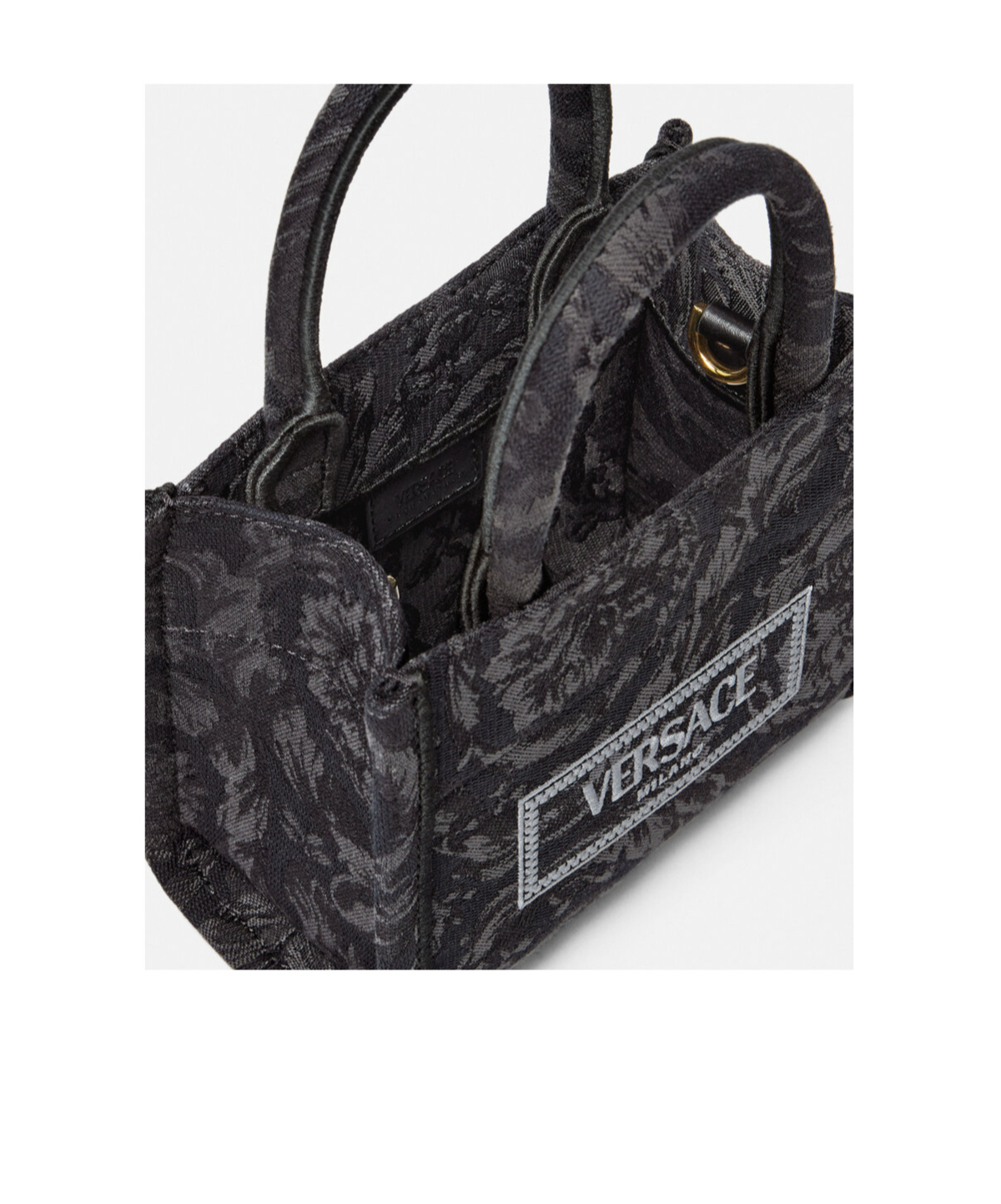 Versace Barocco Athena Tote Bag In Black