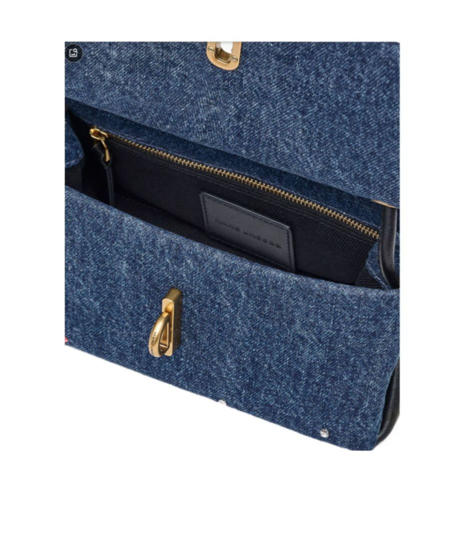 Marc Jacobs The Trinket Charm Denim Mini Dual Bag In Blue