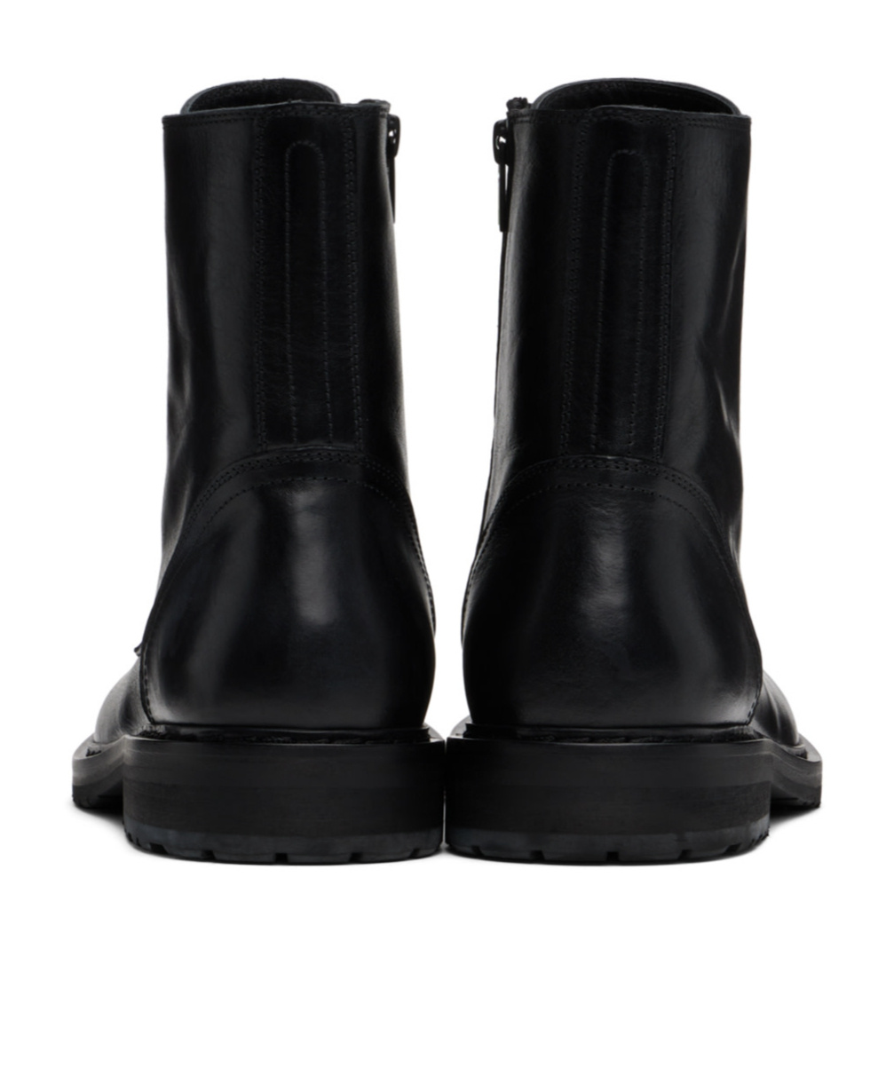 Ann Demeulemeester Round Toe Ankle Boots In Black